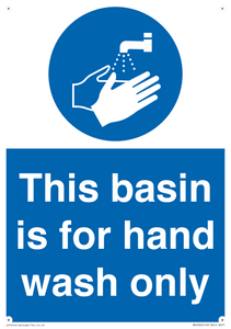 Basin for hand wash only